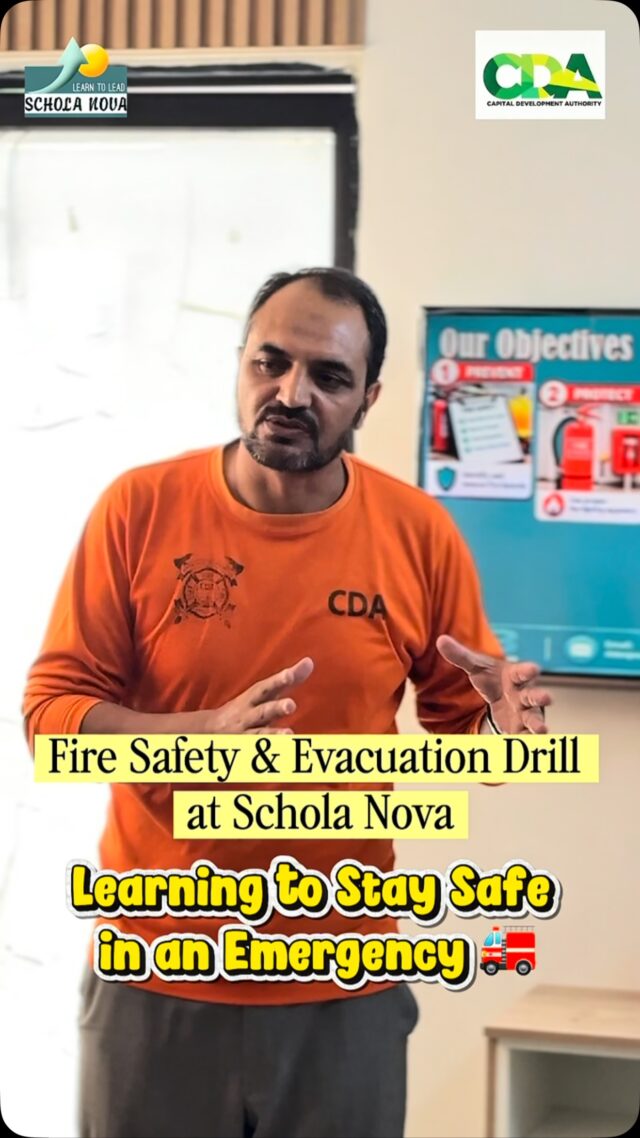🔥 What would you do if a fire broke out at your school? Knowing the right steps can make all the difference!

Fire emergencies can happen unexpectedly, and without proper knowledge, panic can make the situation even more challenging. 🚨

At Schola Nova Cambridge School Islamabad, we collaborated with the Fire Brigade team to help our teachers and students understand fire safety and emergency response. From an informative presentation and fire evacuation drill to learning about different fire extinguishers and witnessing live demonstrations of their use and the fire brigade’s water hose, our students gained valuable knowledge about staying safe during an emergency. 🚒🧯

Because safety begins with awareness, and preparedness can save lives. Let’s work together to build a safer environment for everyone!

#ScholaNova #FireSafety #FireEvacuationDrill #FireSafetyAwareness #SchoolSafety EmergencyPreparedness FireBrigade StudentSafety LearningBeyondTheClassroom CambridgeSchool IslamabadSchools