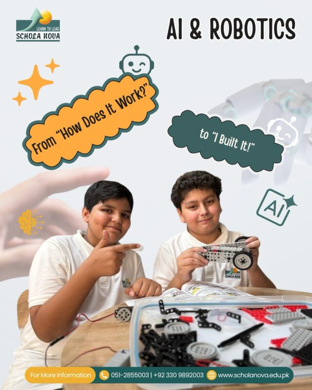🤖 From “How does it work?” to “I built it!”Why just learn about technology when you can understand it by building it? Turn curiosity into creativity, problem-solving, and hands-on innovation with AI & Robotics.🚀 Let’s build the future, one idea at a time!#AIAndRobotics #Robotics #ArtificialIntelligence #STEMEducation #FutureReady HandsOnLearning YoungInnovators ScholaNova LearnToLead