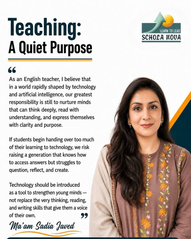 In a world full of instant answers, the greatest skill is learning how to think.At Schola Nova, we believe technology should support learning—not replace curiosity, critical thinking, and self-expression.Because education isn’t just about knowing the answers. It’s about asking the right questions.💚 Learning Today. Leading Tomorrow.#ScholaNova #LearnToLead #CriticalThinking #EducationWithPurpose #AIInEducation FutureReady CambridgeSchool HolisticEducation StudentGrowth LearningBeyondGrades