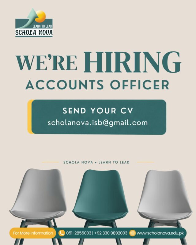 Schola Nova is hiring an Account Officer who is organised, responsible, detail-oriented, and experienced in school accounts and financial management.

We’re looking for someone with:
✔️ ACCA qualification
✔️ Minimum 2 years’ experience in a school
✔️ Strong knowledge of Accounting & Finance
✔️ Proficiency in MS Excel and accounting software
✔️ Experience in fee collection, accounts & financial reporting
✔️ Strong communication and analytical skills
✔️ Integrity and confidentiality in handling financial information

If you’re ready to bring your skills to a professional learning environment, we’d love to hear from you.

📩 Apply now and send your CV to: scholanova.isb@gmail.com

#ScholaNova #WeAreHiring #AccountOfficer #AccountingJobs #FinanceJobs #SchoolJobs #IslamabadJobs #ACCAJobs #AccountingAndFinance #CareerOpportunity #JoinOurTeam #LearnToLead