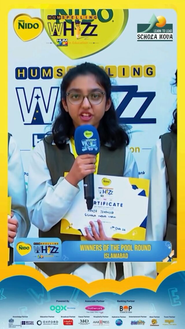 The journey continues! 🌟

Schola Nova is proud to announce that our young spellers have qualified for the NIDO HUM Spelling Bee Grand Finals tomorrow! 🎉

Your dedication, confidence, and love for words have brought you this far. We wish our team the very best as they take on the final challenge.

Go shine, Team Schola Nova! 💙📚✨

#ScholaNova #LearnToLead #NIDOHUMSpellingBee #GrandFinals #ProudMoment FutureChampions